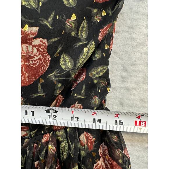 Forever Unique Strapless Witchygoth Fairy Prom Dress Maxi Sheer Roses Size 8 - Picture 6 of 10